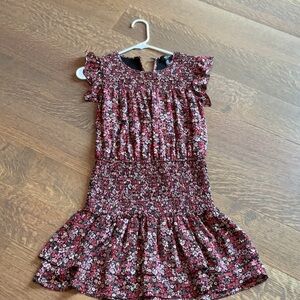 Floral Kids Dress in Red and Black